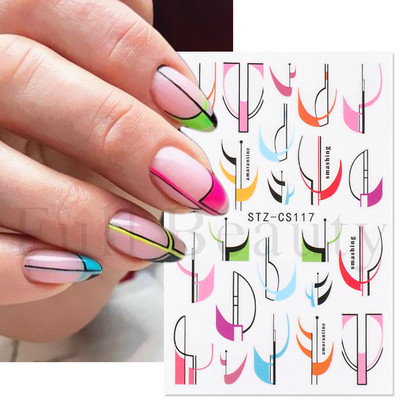 Põsepuna Love Heart küünekleebis 3D roosa roheline gradient õitsev kullake täht maniküür Disain Slider küünte kaunistus NLSTZ-CS122