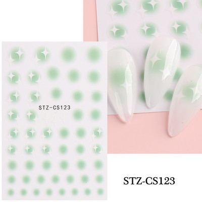 Põsepuna Love Heart küünekleebis 3D roosa roheline gradient õitsev kullake täht maniküür Disain Slider küünte kaunistus NLSTZ-CS122