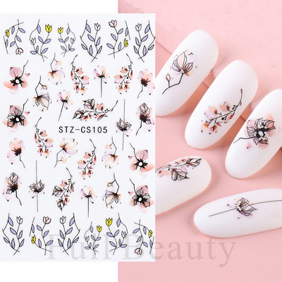 Põsepuna Love Heart küünekleebis 3D roosa roheline gradient õitsev kullake täht maniküür Disain Slider küünte kaunistus NLSTZ-CS122