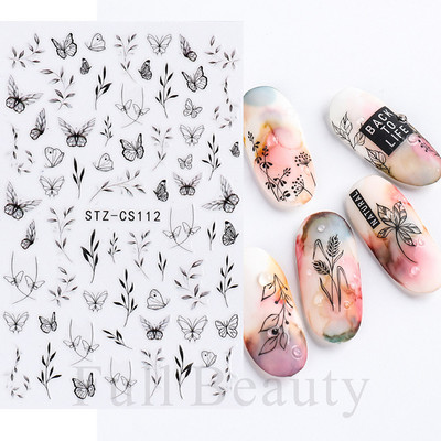 Põsepuna Love Heart küünekleebis 3D roosa roheline gradient õitsev kullake täht maniküür Disain Slider küünte kaunistus NLSTZ-CS122