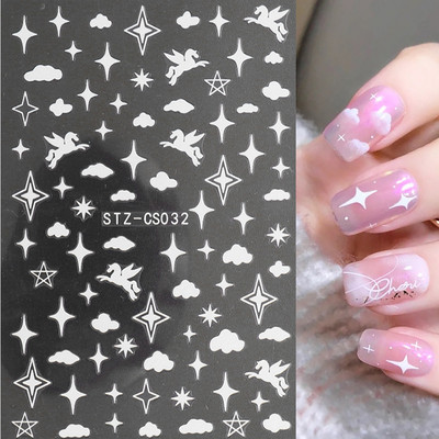 Põsepuna Love Heart küünekleebis 3D roosa roheline gradient õitsev kullake täht maniküür Disain Slider küünte kaunistus NLSTZ-CS122