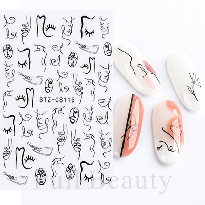 Põsepuna Love Heart küünekleebis 3D roosa roheline gradient õitsev kullake täht maniküür Disain Slider küünte kaunistus NLSTZ-CS122