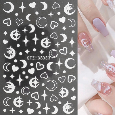 Põsepuna Love Heart küünekleebis 3D roosa roheline gradient õitsev kullake täht maniküür Disain Slider küünte kaunistus NLSTZ-CS122