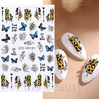 Põsepuna Love Heart küünekleebis 3D roosa roheline gradient õitsev kullake täht maniküür Disain Slider küünte kaunistus NLSTZ-CS122