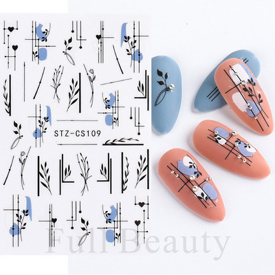 Põsepuna Love Heart küünekleebis 3D roosa roheline gradient õitsev kullake täht maniküür Disain Slider küünte kaunistus NLSTZ-CS122