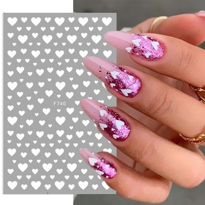 Põsepuna Love Heart küünekleebis 3D roosa roheline gradient õitsev kullake täht maniküür Disain Slider küünte kaunistus NLSTZ-CS122