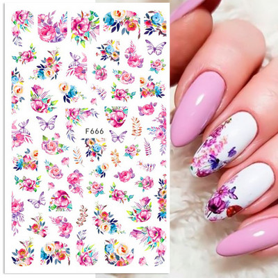 Põsepuna Love Heart küünekleebis 3D roosa roheline gradient õitsev kullake täht maniküür Disain Slider küünte kaunistus NLSTZ-CS122