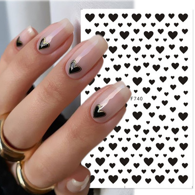 Põsepuna Love Heart küünekleebis 3D roosa roheline gradient õitsev kullake täht maniküür Disain Slider küünte kaunistus NLSTZ-CS122