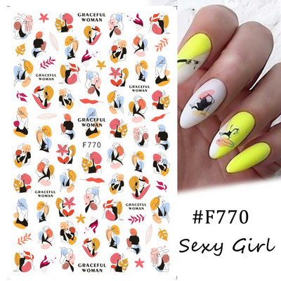 Põsepuna Love Heart küünekleebis 3D roosa roheline gradient õitsev kullake täht maniküür Disain Slider küünte kaunistus NLSTZ-CS122