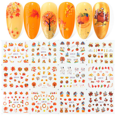 11 τμχ Χειμερινά αυτοκόλλητα νυχιών Χαλκομανίες μανικιούρ Λευκό Snowflake Water Slider for Nail Art Decoration Polish DIY Xmas Design GLD260-270