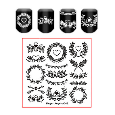 Kingakott küünte tembeldamise plaat pits lillede lehtede küüneplaadid templi maniküüri komplekt sulgede tekstuuri jaoks liblikas küünte kunsti tembeldamiseks