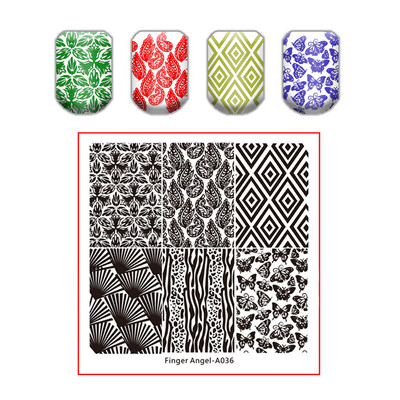 Kingakott küünte tembeldamise plaat pits lillede lehtede küüneplaadid templi maniküüri komplekt sulgede tekstuuri jaoks liblikas küünte kunsti tembeldamiseks