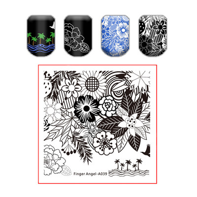 Kingakott küünte tembeldamise plaat pits lillede lehtede küüneplaadid templi maniküüri komplekt sulgede tekstuuri jaoks liblikas küünte kunsti tembeldamiseks