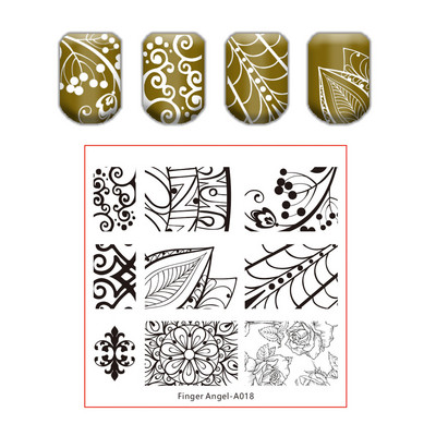 Kingakott küünte tembeldamise plaat pits lillede lehtede küüneplaadid templi maniküüri komplekt sulgede tekstuuri jaoks liblikas küünte kunsti tembeldamiseks