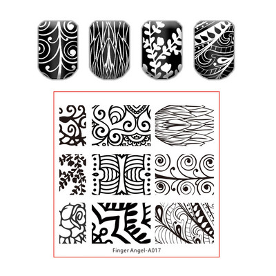 Kingakott küünte tembeldamise plaat pits lillede lehtede küüneplaadid templi maniküüri komplekt sulgede tekstuuri jaoks liblikas küünte kunsti tembeldamiseks