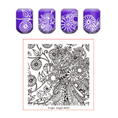 Kingakott küünte tembeldamise plaat pits lillede lehtede küüneplaadid templi maniküüri komplekt sulgede tekstuuri jaoks liblikas küünte kunsti tembeldamiseks