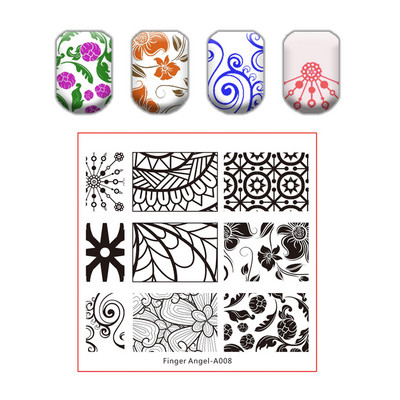 Kingakott küünte tembeldamise plaat pits lillede lehtede küüneplaadid templi maniküüri komplekt sulgede tekstuuri jaoks liblikas küünte kunsti tembeldamiseks
