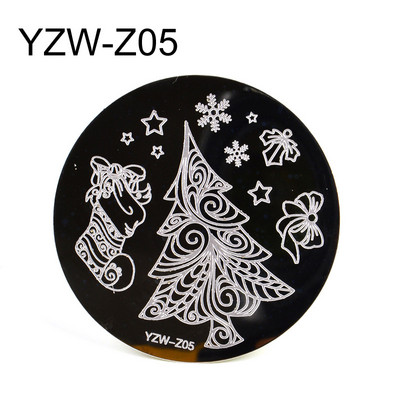 Πρότυπο εκτύπωσης Nail Art Βερνίκι νυχιών Ορθογώνιο Στρογγυλό Εργαλεία Νυχιών Ατσάλινο Πλακάκι Χριστουγεννιάτικο Εκτύπωση Πρότυπο Νυχιών από ανοξείδωτο ατσάλι