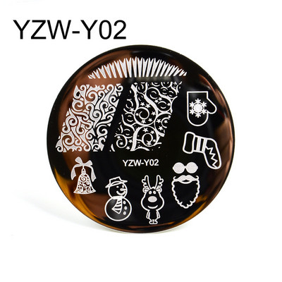 Πρότυπο εκτύπωσης Nail Art Βερνίκι νυχιών Ορθογώνιο Στρογγυλό Εργαλεία Νυχιών Ατσάλινο Πλακάκι Χριστουγεννιάτικο Εκτύπωση Πρότυπο Νυχιών από ανοξείδωτο ατσάλι