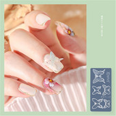 3D καλούπι σιλικόνης σκάλισμα νυχιών στένσιλ για σφράγιση πλάκα σιλικόνης Πρότυπο τέχνης νυχιών βερνίκι γέλης UV Εργαλεία για DIY καλούπι για μανικιούρ