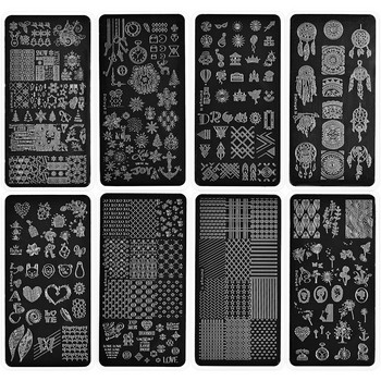 Плочи за щамповане на ноктопластика Dreamcatcher/Коледа/неправилна текстура Изображение Шаблон за ноктопластика от неръждаема стомана Шаблон за печат 6*12CM