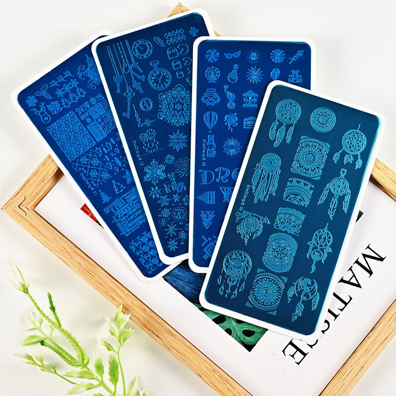 Nail Art Stamping Pločice Dreamcatcher/Božić/nepravilna tekstura Slika Predložak za Nail Art Šablon Pečat od nehrđajućeg čelika 6*12CM