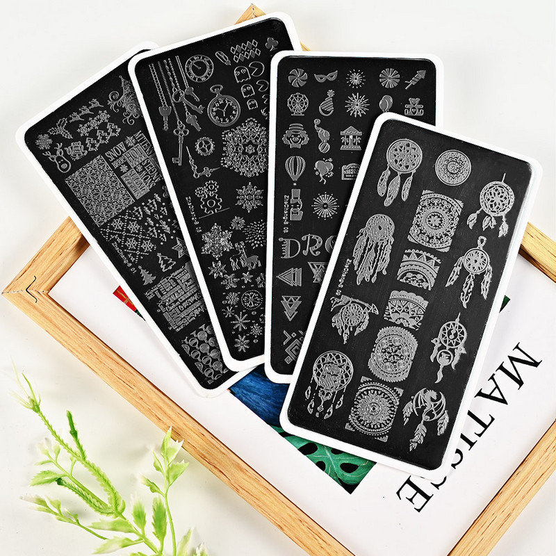 Nail Art Stamping Pločice Dreamcatcher/Božić/nepravilna tekstura Slika Predložak za Nail Art Šablon Pečat od nehrđajućeg čelika 6*12CM
