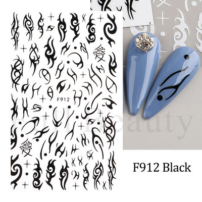 3D purpursarkanas zilas ļaunas acis nagu mākslas uzlīmes Čūska liesma Zvaigznes slīdņi Dekorācija Jauki sienāzis Dzīvnieku gēla lakas uzlīmes FBEB173