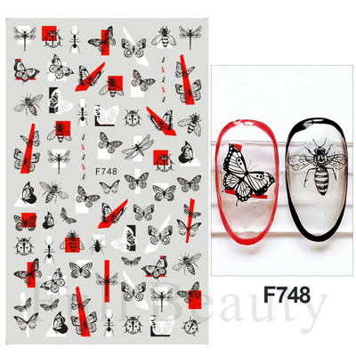 3D purpursarkanas zilas ļaunas acis nagu mākslas uzlīmes Čūska liesma Zvaigznes slīdņi Dekorācija Jauki sienāzis Dzīvnieku gēla lakas uzlīmes FBEB173