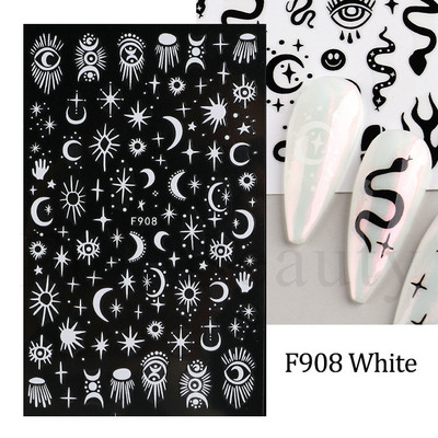 3D purpursarkanas zilas ļaunas acis nagu mākslas uzlīmes Čūska liesma Zvaigznes slīdņi Dekorācija Jauki sienāzis Dzīvnieku gēla lakas uzlīmes FBEB173