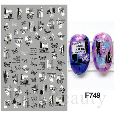 3D purpursarkanas zilas ļaunas acis nagu mākslas uzlīmes Čūska liesma Zvaigznes slīdņi Dekorācija Jauki sienāzis Dzīvnieku gēla lakas uzlīmes FBEB173