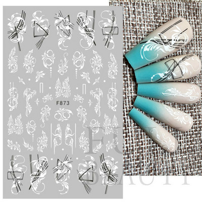 3D mustade lehtedega küünekleebis liblikas lillede küünekaunistused korea prantsuse armsad liuguri tagaliimi kleebised tüdrukutele CHF868