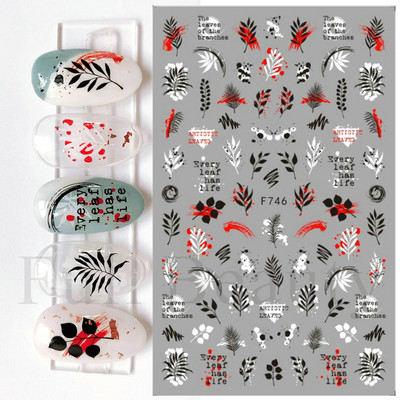 3D mustade lehtedega küünekleebis liblikas lillede küünekaunistused korea prantsuse armsad liuguri tagaliimi kleebised tüdrukutele CHF868