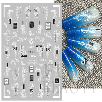 3D mustade lehtedega küünekleebis liblikas lillede küünekaunistused korea prantsuse armsad liuguri tagaliimi kleebised tüdrukutele CHF868