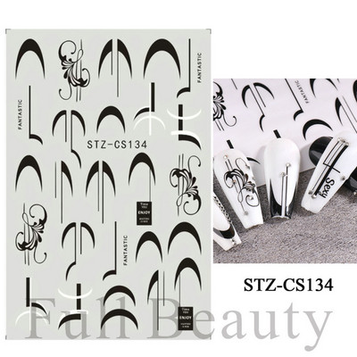 3D mustade lehtedega küünekleebis liblikas lillede küünekaunistused korea prantsuse armsad liuguri tagaliimi kleebised tüdrukutele CHF868