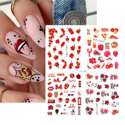 4 tk Sügisene küünte kleebised vahtralehed disain küünte kunst vesi tätoveering kleebised mood maniküür liugurid DIY kaunistus LASTZ856-859