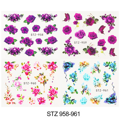 4 tk Sügisene küünte kleebised vahtralehed disain küünte kunst vesi tätoveering kleebised mood maniküür liugurid DIY kaunistus LASTZ856-859