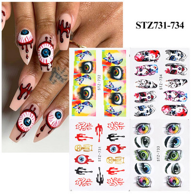4 tk Sügisene küünte kleebised vahtralehed disain küünte kunst vesi tätoveering kleebised mood maniküür liugurid DIY kaunistus LASTZ856-859