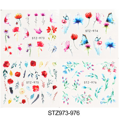4 tk Sügisene küünte kleebised vahtralehed disain küünte kunst vesi tätoveering kleebised mood maniküür liugurid DIY kaunistus LASTZ856-859