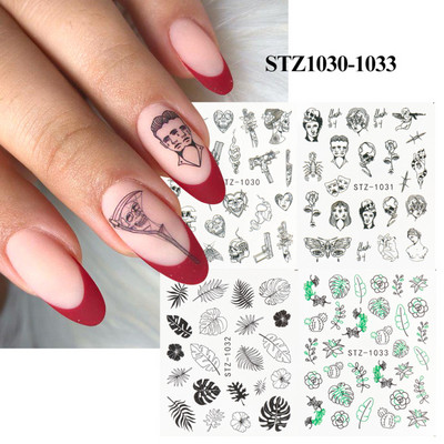 4 tk Sügisene küünte kleebised vahtralehed disain küünte kunst vesi tätoveering kleebised mood maniküür liugurid DIY kaunistus LASTZ856-859