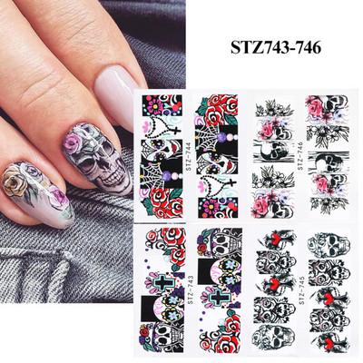 4 tk Sügisene küünte kleebised vahtralehed disain küünte kunst vesi tätoveering kleebised mood maniküür liugurid DIY kaunistus LASTZ856-859