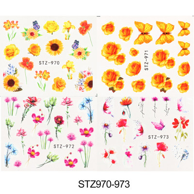 4 tk Sügisene küünte kleebised vahtralehed disain küünte kunst vesi tätoveering kleebised mood maniküür liugurid DIY kaunistus LASTZ856-859