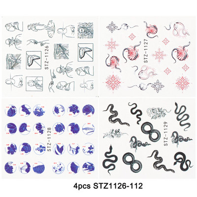 4 tk Sügisene küünte kleebised vahtralehed disain küünte kunst vesi tätoveering kleebised mood maniküür liugurid DIY kaunistus LASTZ856-859