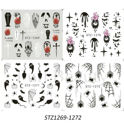 4 tk Sügisene küünte kleebised vahtralehed disain küünte kunst vesi tätoveering kleebised mood maniküür liugurid DIY kaunistus LASTZ856-859