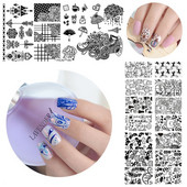 1 τμχ Πλάκες για σφράγιση νυχιών Τρισδιάστατες πλάκες με εικόνα αποκριάτικου στιλ Πρότυπα μανικιούρ νυχιών Πρότυπο βερνίκι νυχιών Στένσιλ Yicai1