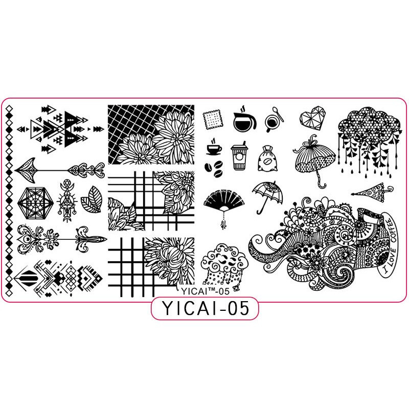 1 τμχ Πλάκες για σφράγιση νυχιών Τρισδιάστατες πλάκες με εικόνα αποκριάτικου στιλ Πρότυπα μανικιούρ νυχιών Πρότυπο βερνίκι νυχιών Στένσιλ Yicai1