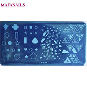 1 KOM XYZ pravokutnik od nehrđajućeg čelika Nail Art Image Stamp Ploče za utiskivanje Šablone za manikuru Hot-prodajni alati za nokte XYZ345