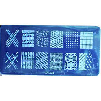 1PCS XYZ Правоъгълник от неръждаема стомана Nail Art Image Stamp Stamping Plates Шаблон за маникюр Шаблони Горещи продавани инструменти за нокти XYZ345