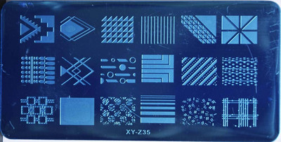 1 KOM XYZ pravokutnik od nehrđajućeg čelika Nail Art Image Stamp Ploče za utiskivanje Šablone za manikuru Hot-prodajni alati za nokte XYZ345