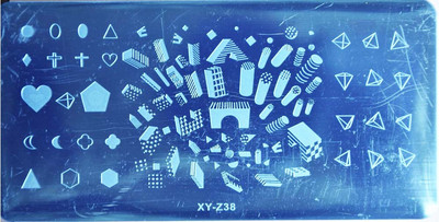 1 KOM XYZ pravokutnik od nehrđajućeg čelika Nail Art Image Stamp Ploče za utiskivanje Šablone za manikuru Hot-prodajni alati za nokte XYZ345